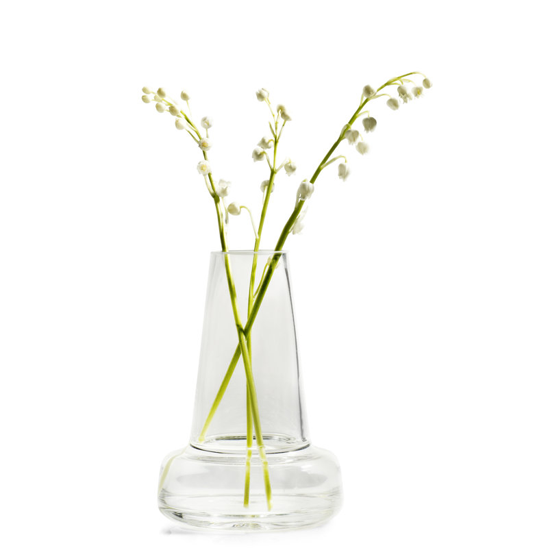 Vase de table en verre fait à la main Flora par Less Limits, Transparent, H 9,4 po x l 6,7 po x P 6,7 po
