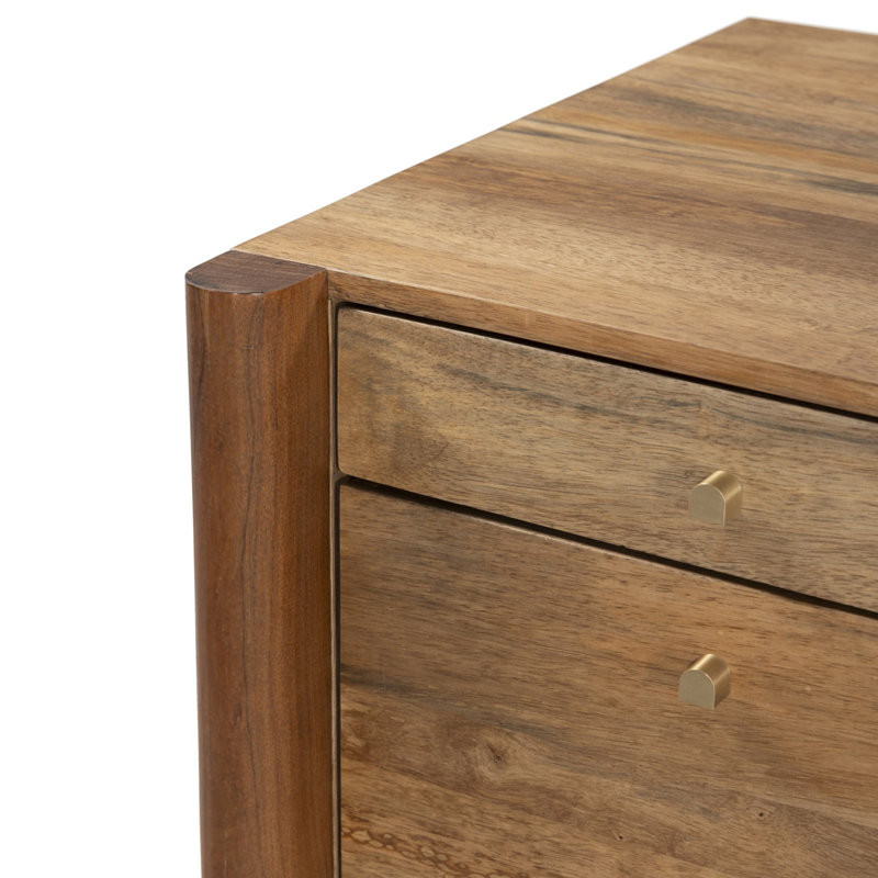 Reza Solid Wood Executive Desk, Smoked Honey