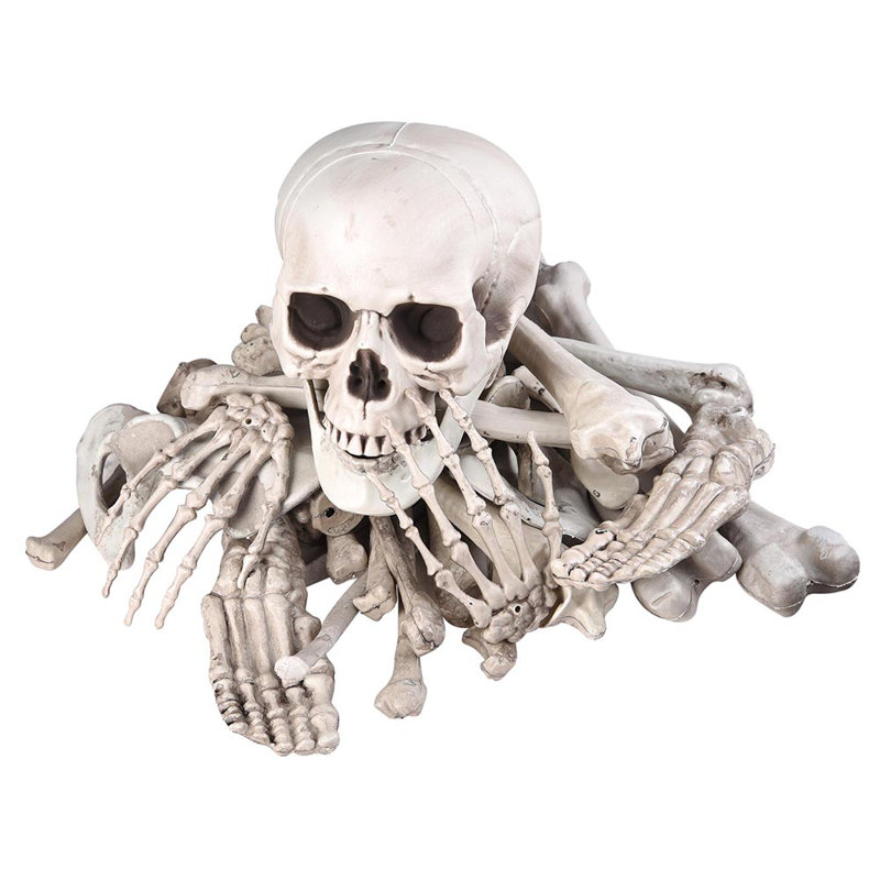 Ensemble de 28 pièces sac de décoration squelette os tête de mort Halloween