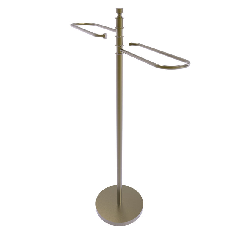 Porte-serviettes sur pied contemporain, Laiton antique