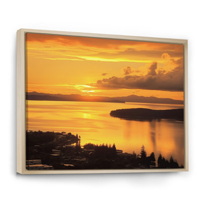 Golden Sunrise Over Lake Taupo In New Zealand - Lake Wall Decor