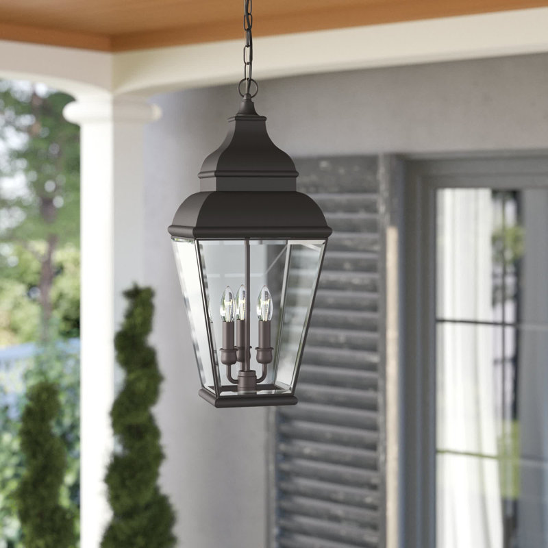 Lanterne suspendue d'extérieur à 3 lumières H 23 po Anousha, Bronze