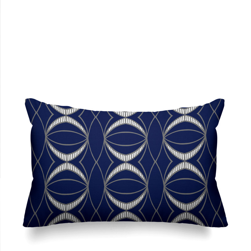 Coussin décoratif intérieur / extérieur Samira, Bleu marine