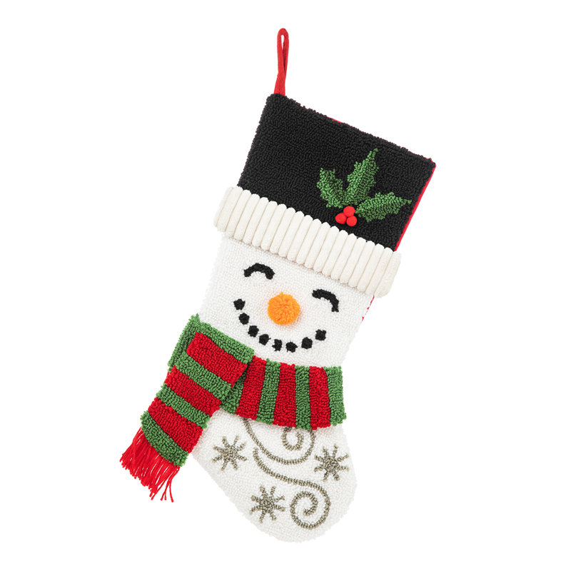 Chaussette de Noël bonhomme de neige