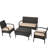 4 Pc Chat - Brown Pe Outdoor Delight. Comprising , 2 Chairs, And Table. With Iron. Tan Cushion Covers. Assembly Required. Dimensions: 27.03D X 44.77W 31.11H In, Chairs 22.50W Table 18.25D 31.11W-35517480