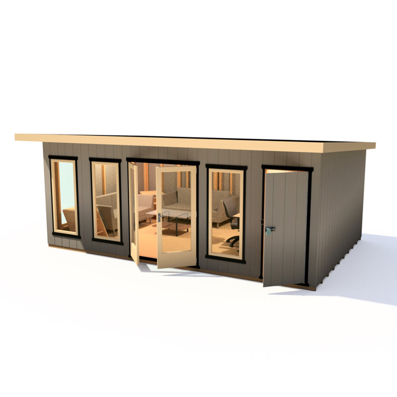 Shire Cali Home Office 20 Ft X 12 Ft With Side Shed