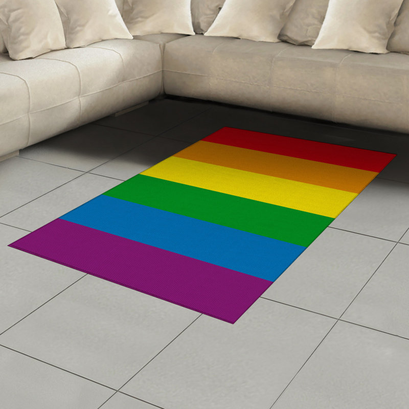 Tapis décoratif en polyuréthane à haute densité Rainbow, Rectangle— 4 pi x 5 pi 8 po