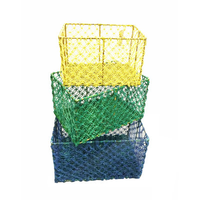 Ensemble de 3 paniers en jute à cadre métallique