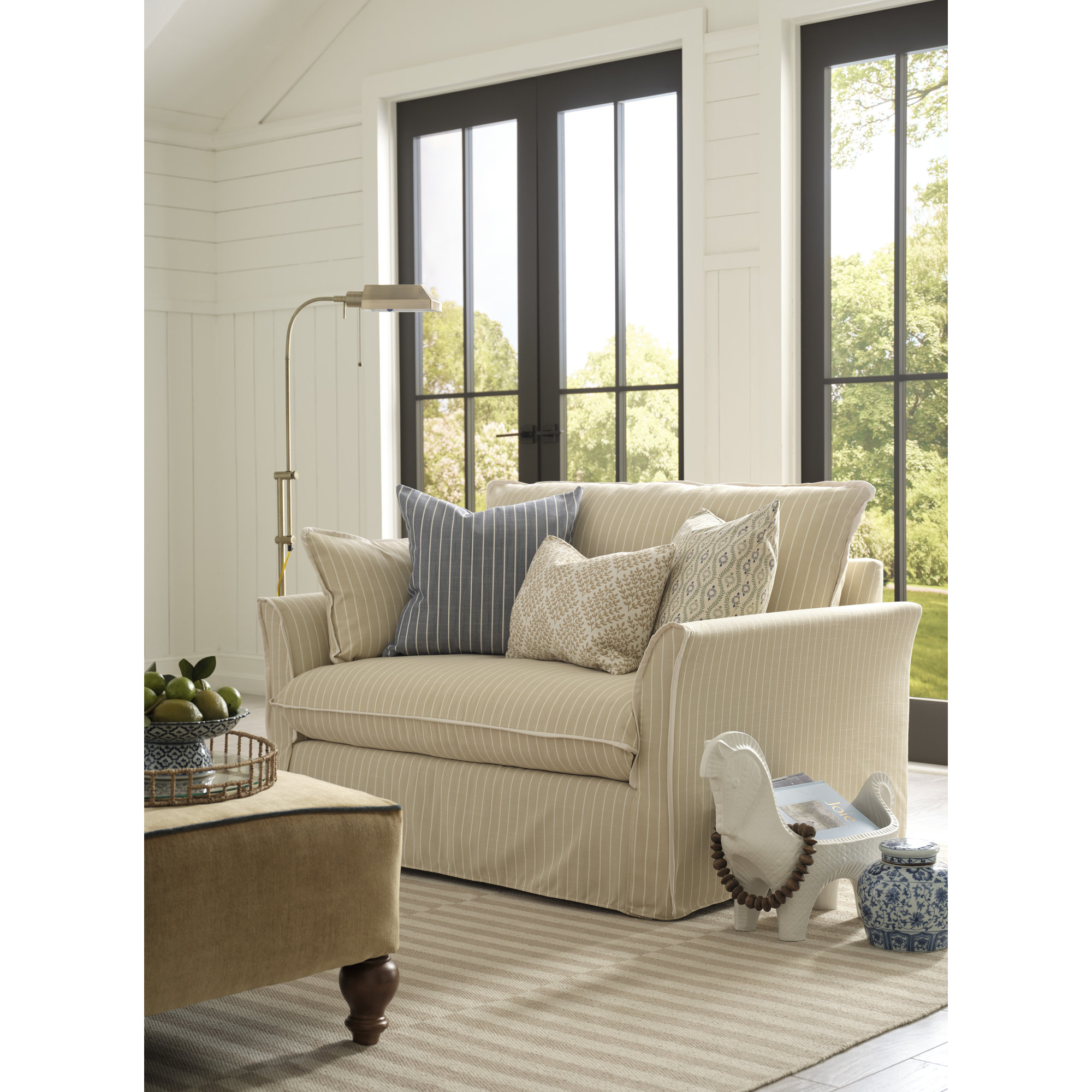 Oxford Upholstered Chair And A Half, Beige