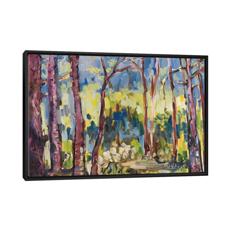 Impression sur toile brossy treeline i, H 18 po x l 26 po x P 1,5 po, Toile avec cadre noir, Pas de tapis