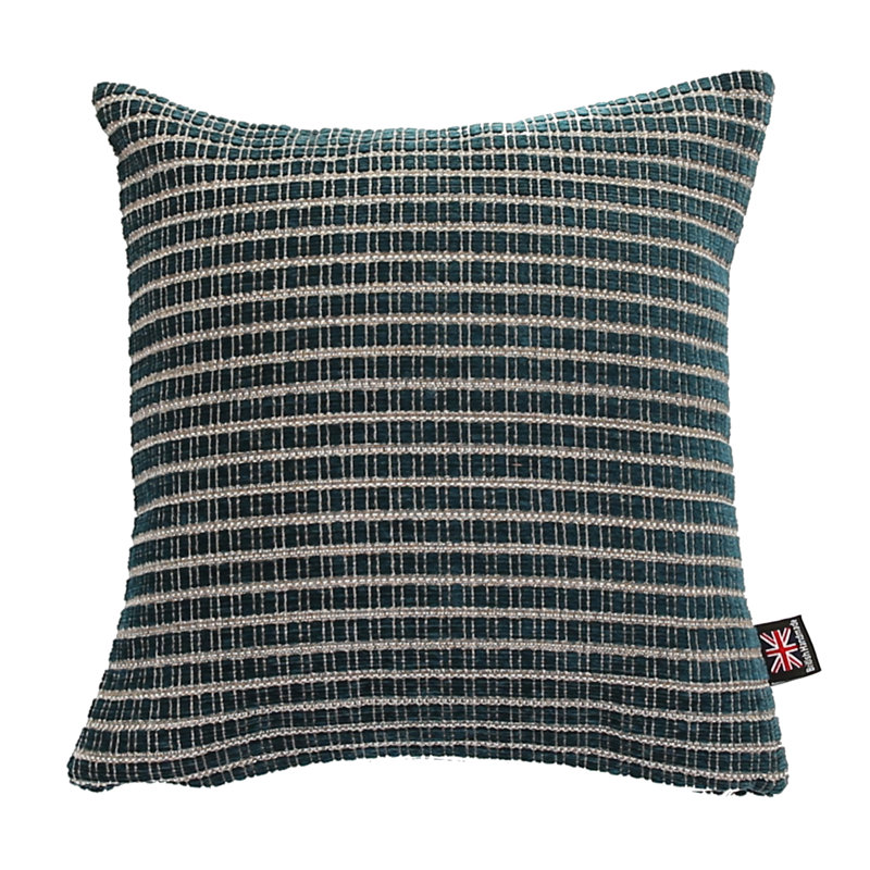 Alpine Striped Square Cushion, Large, Teal