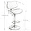 Tabouret de bar pivotant et réglable avec dossier, chaise de bar en cuir PU à hauteur de comptoir avec repose-pieds, tabouret de bar moderne pour la cuisine, blanc, lot de 1-356748638