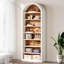 Étagère de rangement ouverte 79,53 "de haut à 8 niveaux blanche et brune pour salon, bureau, chambre à coucher-2113389612-2113389619