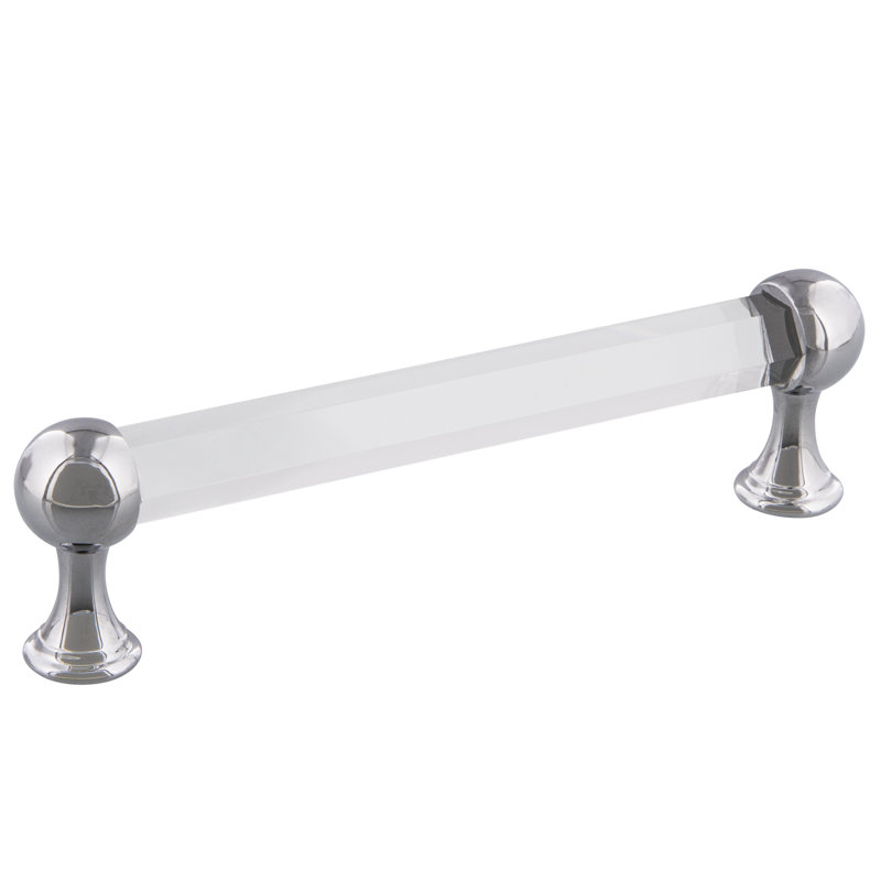 Crystal Center to Center Bar Pull, Bright Chrome, 5"