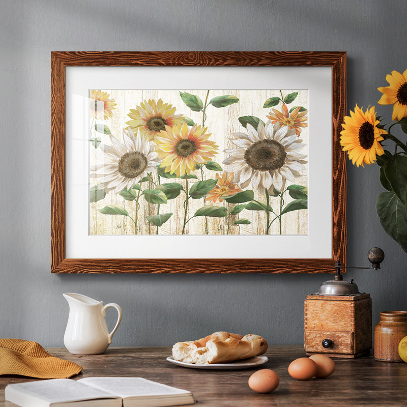 Sunflower Surprise, reproduction d'art encadrée, Érable, H 28 po x l 42 po x P 1,5 po