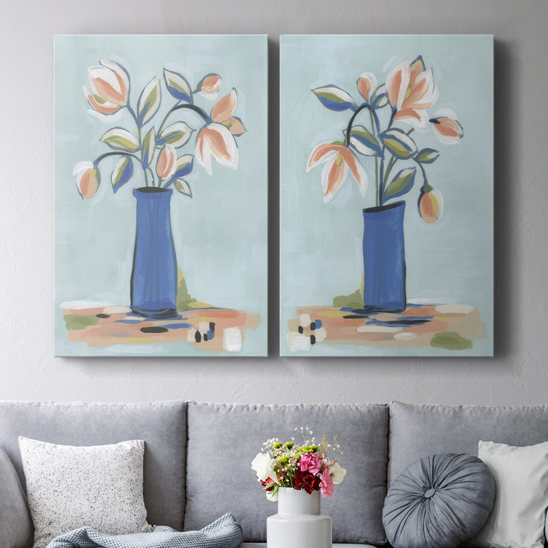 Botanica Bouquet I - Toile tendue avec châssis de qualité supérieure - Prêt à être accroché, H 27 po x l 36 po