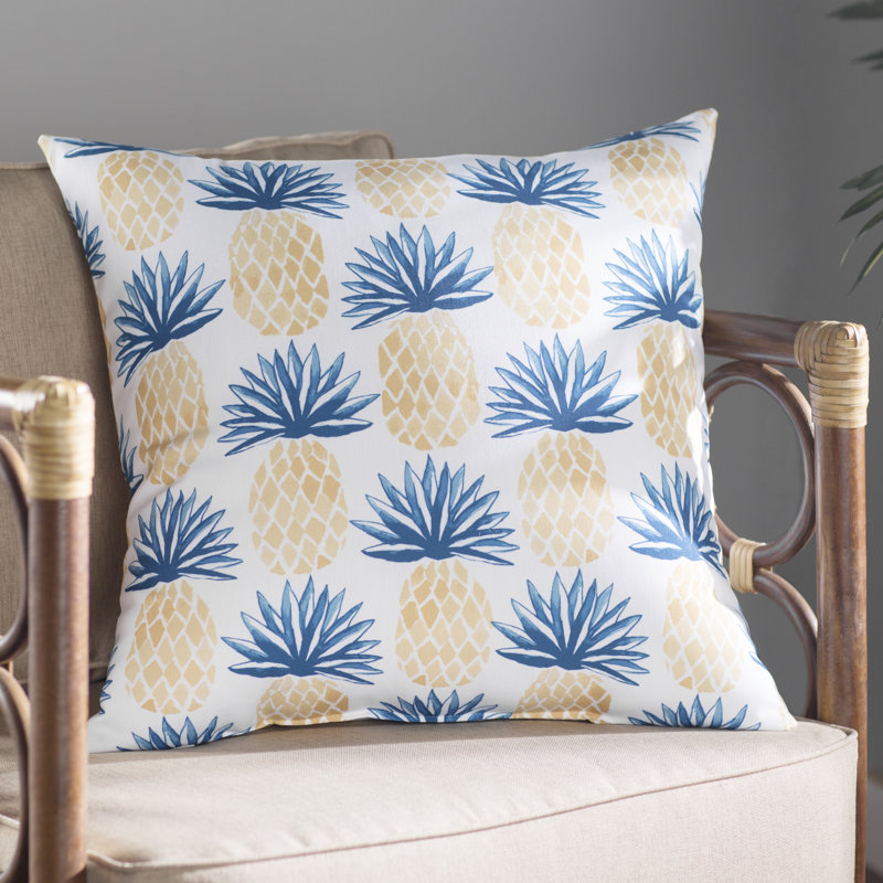 Housse et insert de coussin carré Vathylakas, H 16 po x l 16 po x P 3 po, Bleu