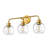 3-Light Dimmable Gold Vanity Light
