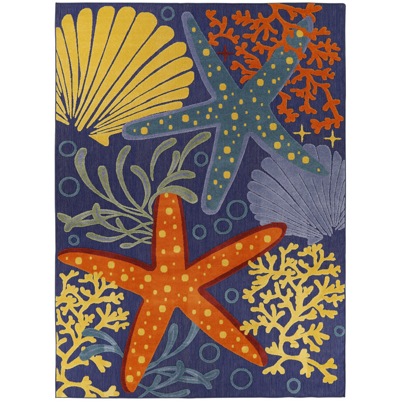 Tapis d'intérieur / extérieur tissé à la machine Jacksonport , Rectangle 7 pi 10 po x 10 pi 6 po