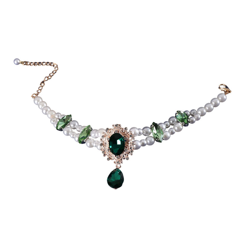 Collier réglable pour animal de compagnie en cristal avec strass, 11 à 14,15 pouces, vert, GNM