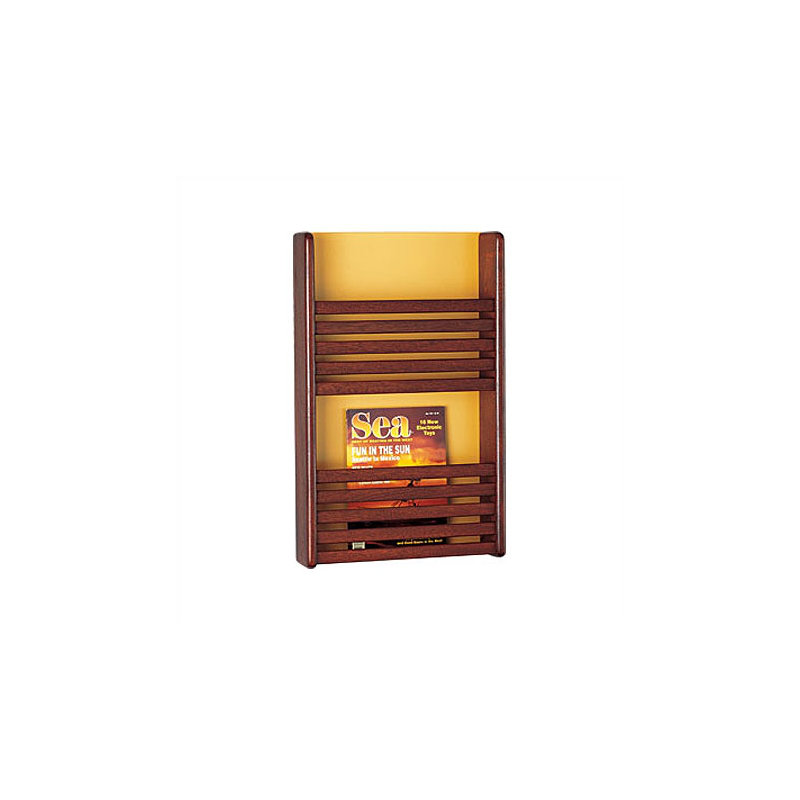 Porte-magazines mural, Métal aluminium, Cerisier clair