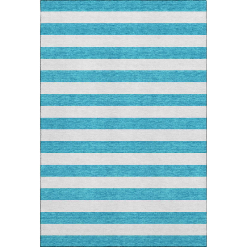Premium Machine Washable Cerrito AMF528 Teal Rug, Rectangle 10' x 14'