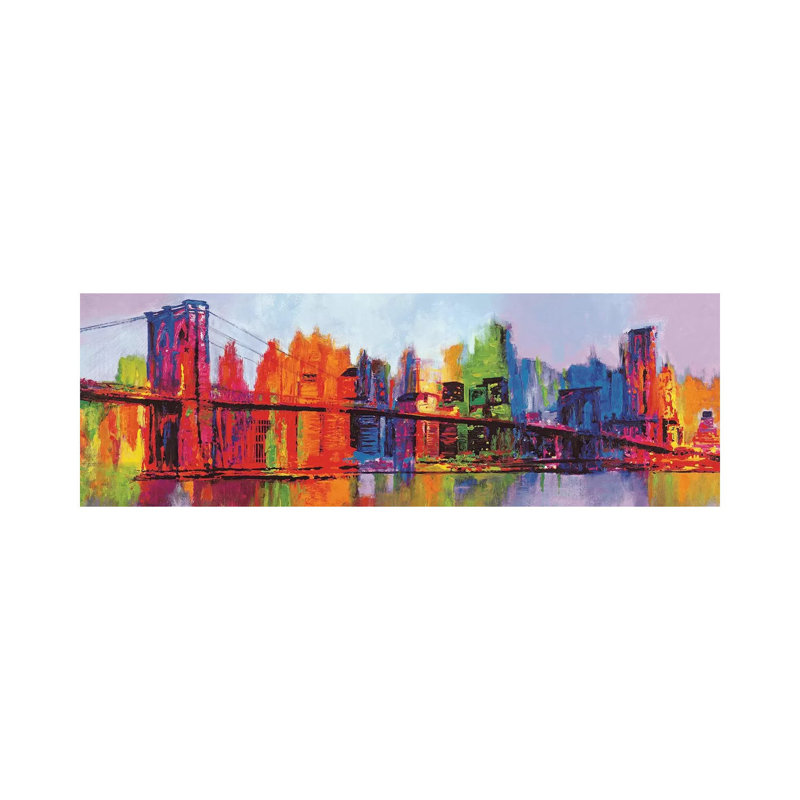 Abstract Manhattan by Brian Carter - Wrapped Canvas Panoramic Print, 30.48 cm H x 91.44 cm W x 1.91 cm D