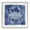 Giclée encadrée de crabe blanc sur fond indigo, design par Patti Bishop