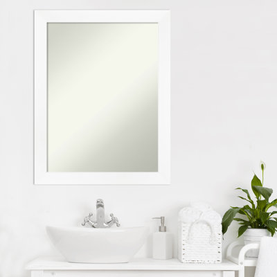 Miroir mural non biseauté blanc