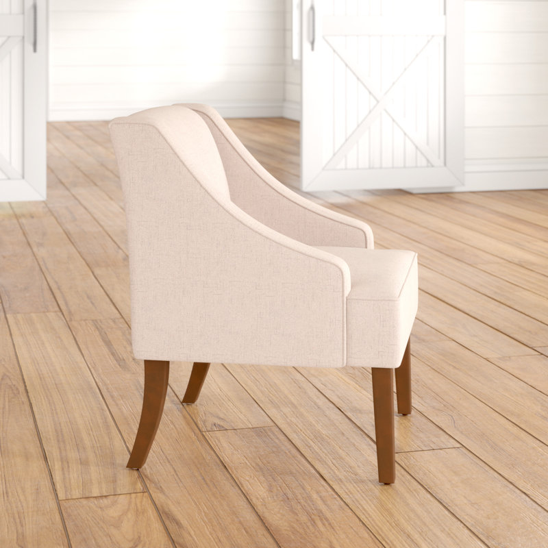 Daryann Swoop Arm Accent Chair, Tan Polyester