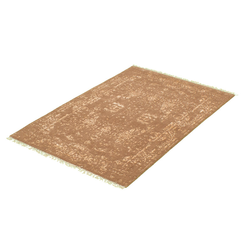 Tapis décoratif de noué à la main en laine brun oriental