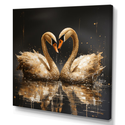 Swans Wandering Pond 2 - Art mural animaux