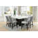 Anxhela 9 - Piece Counter-Height Marble Dining Set