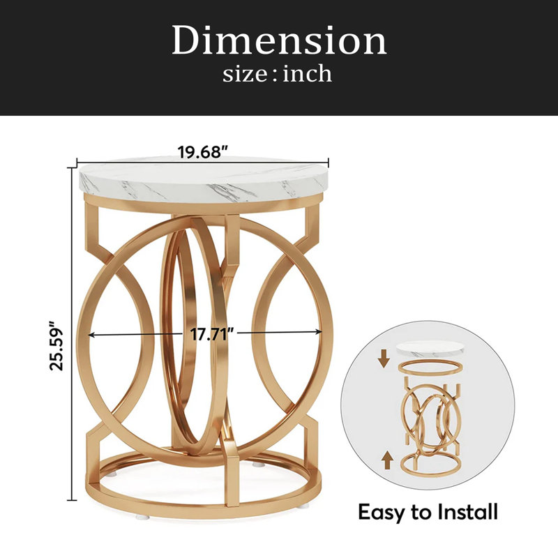 Small Couch Table,Round Bedside Table,End Table
