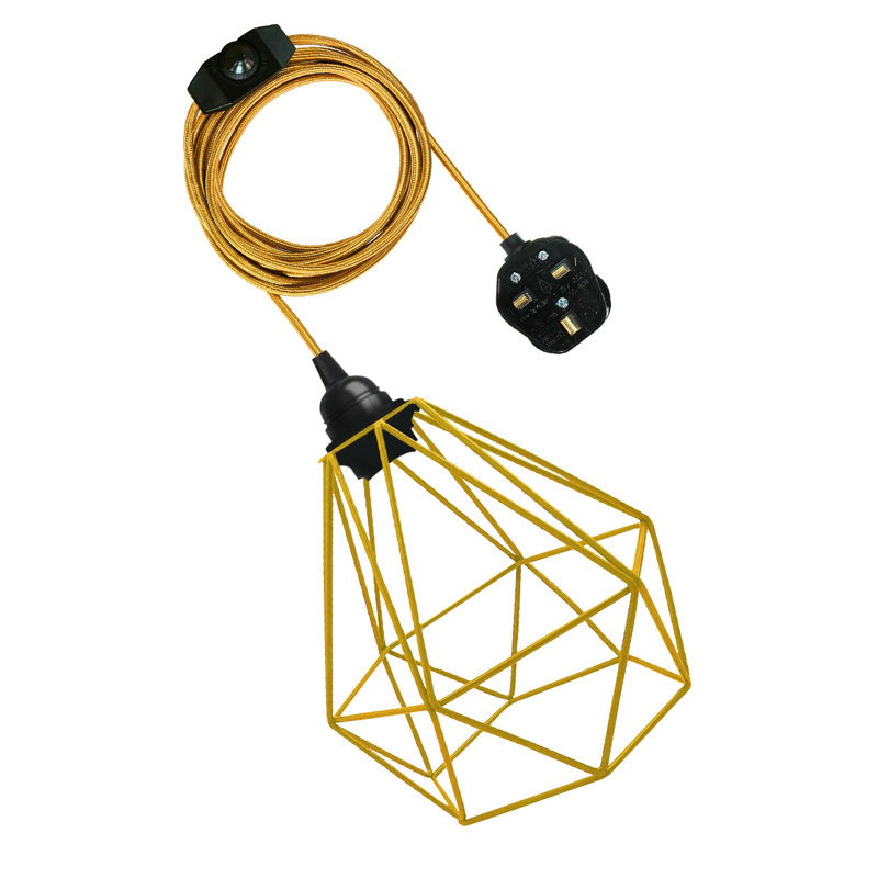 Peggie 1-Light Geometric Pendant, Yellow