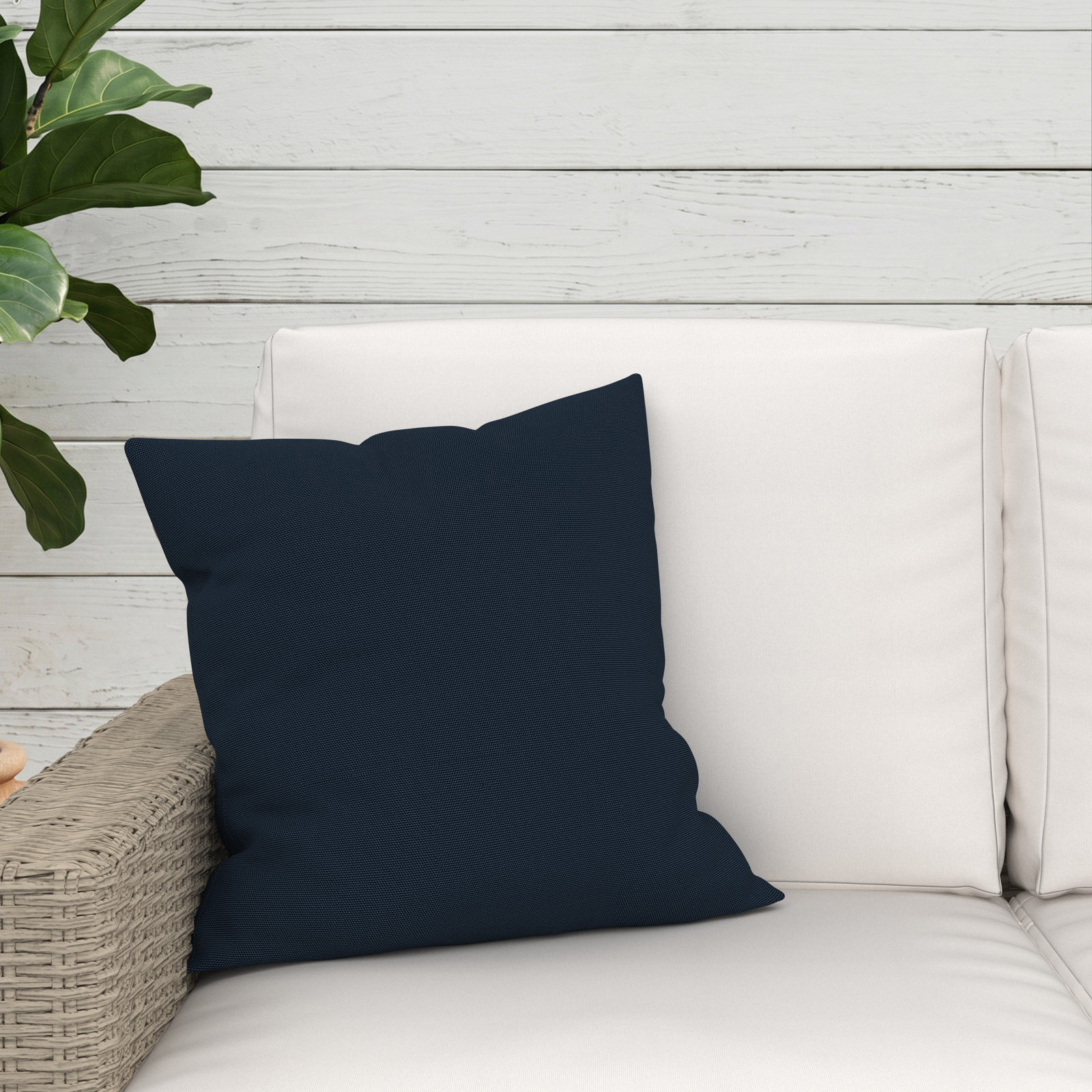 Indoor/Outdoor Throw Pillow, Square 18", Canvas Navy Sunbrella® Canvas