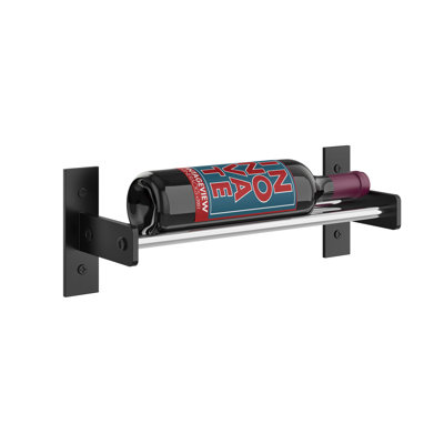 Support à vin industriel à 1 bouteille Abbie-Marie - noir mat / chrome - H 5 po x l 14,75 po