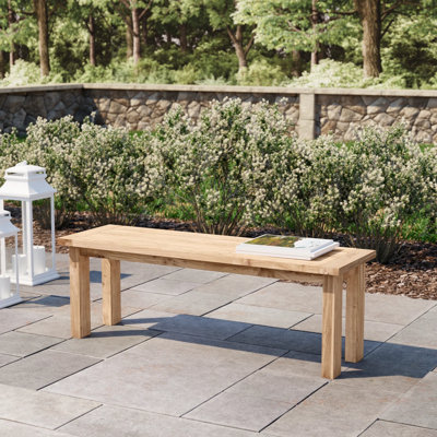 Bedwell Solid Wood Teak Outdoor Bench
