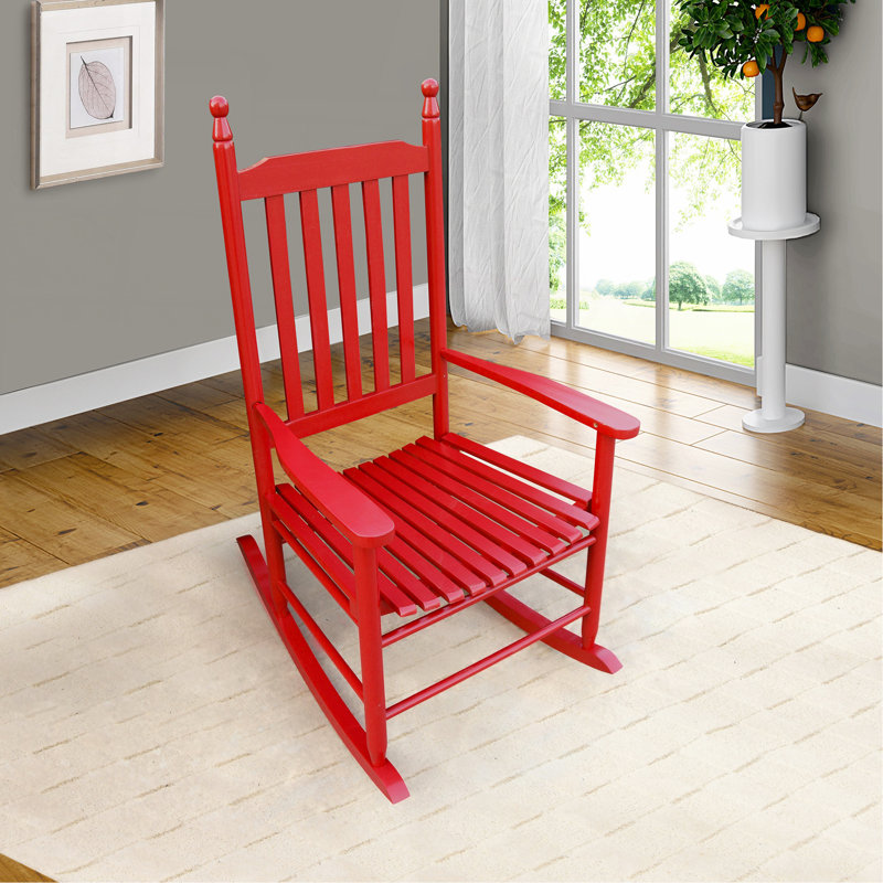 Wooden Porch Rocker Chair  Rose Red, Rose Red