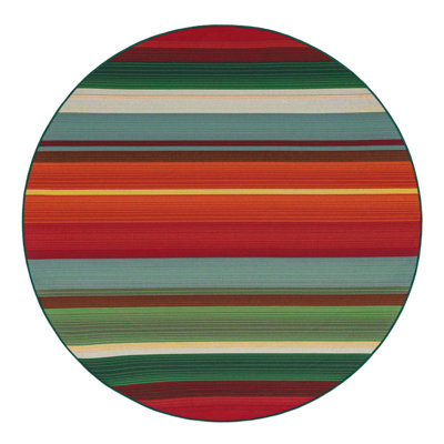 Tapis intérieur / extérieur à rayures Meliton - rouge / vert / bleu / orange