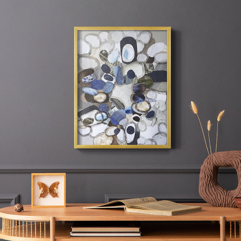 «Santa Cruz Beach Stones», reproduction encadrée - bois massif, H 10 po x l 8 po x P 0,75 po