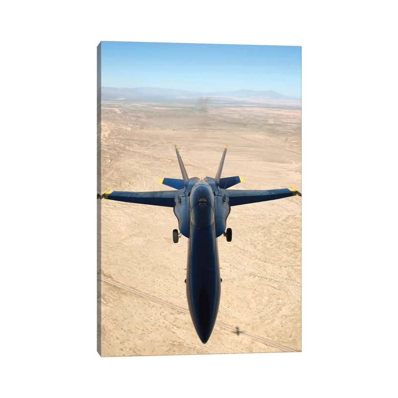 F/A-18A Hornet Flys over the Desert Landscape of Imperial Valley 1 Piece Wrapped Canvas Wall Art