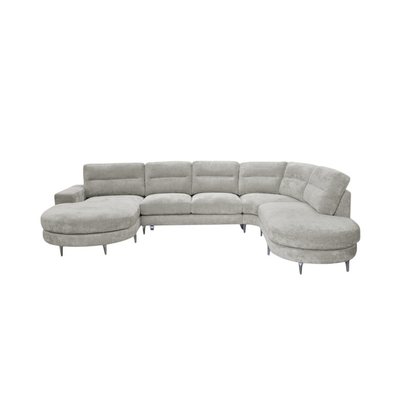 6 Seater Corner Sofa , Right Hand Facing, Light Grey