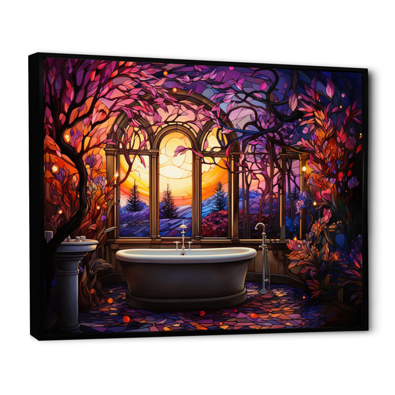 «Bathroom Dreamy Mosaic», reproduction, H 24 po x l 32 po x P 1 po, Cadre flottant noir
