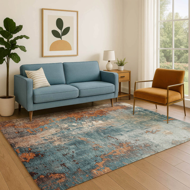 Premium Machine Washable Medena AMF1870 Abstract Rug, Rectangle 3' x 5'