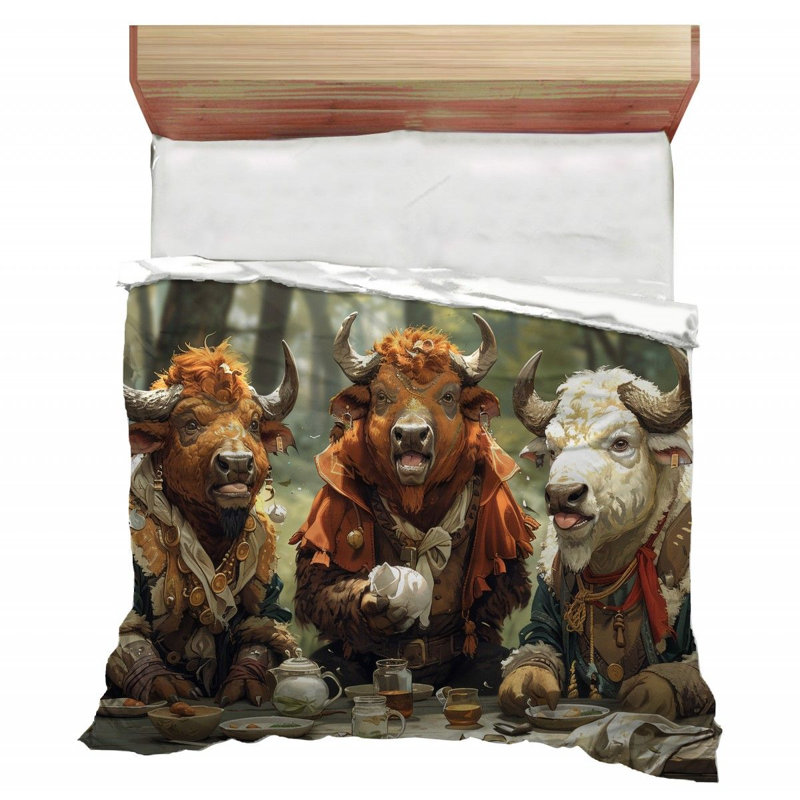 Bulls Meal Microfiber / Polyester Comforter, King Comforter