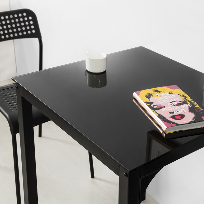Obed Glass Top Metal Base Dining Table