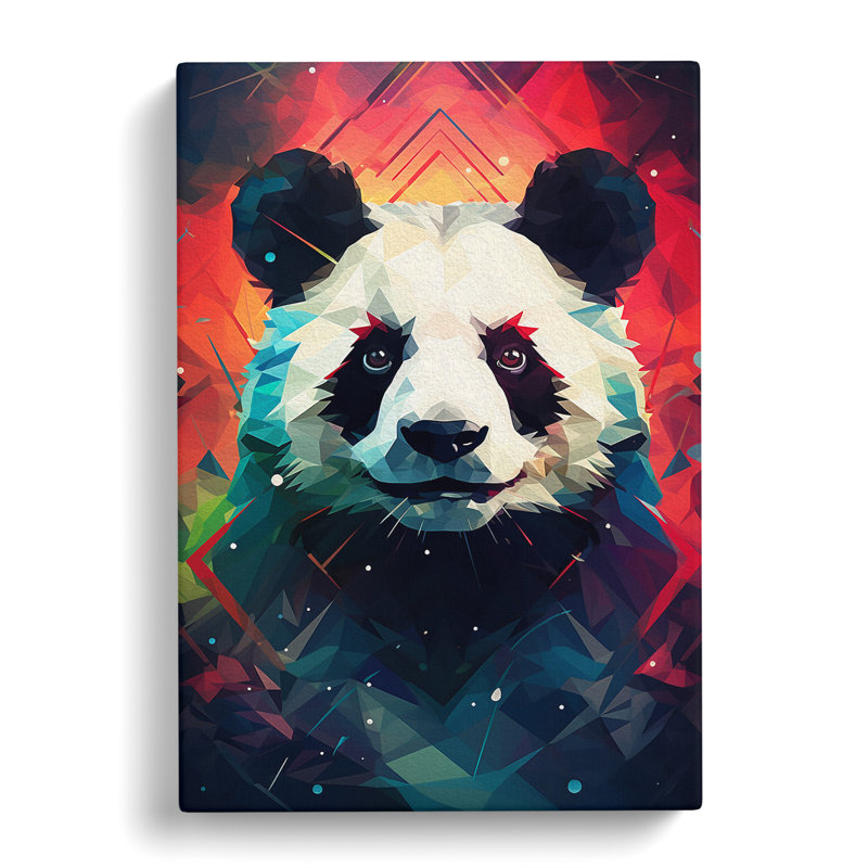 Panda Geometric - No Frame Print, 50cm H x 35cm W x 3cm D