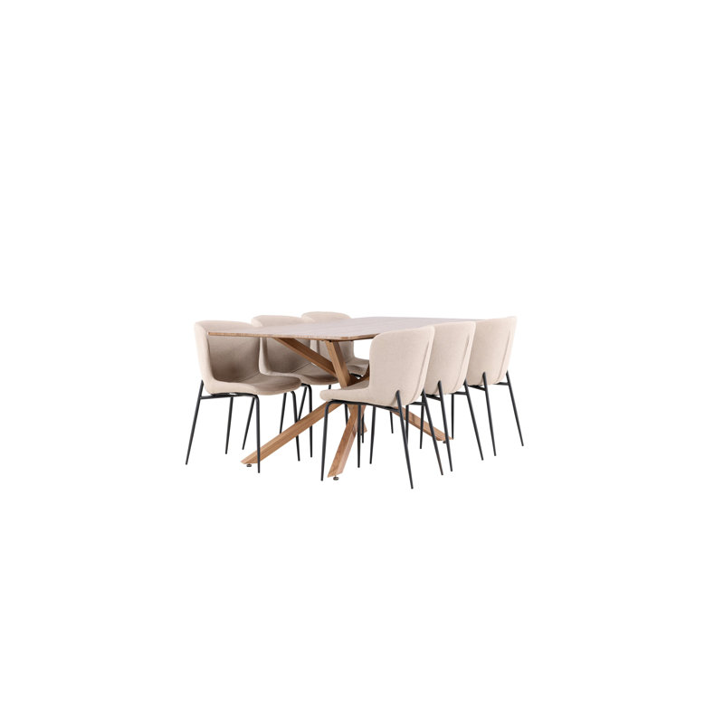 Nikali 6 - Person Dining Set, Beige, Beige