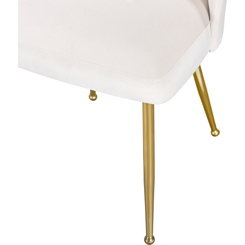 Parnell 19.5'' H Velvet Upholstered Side Chair, Cream Velvet